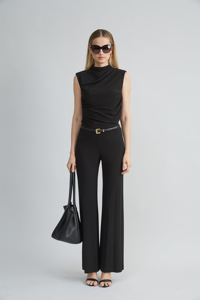 Elie Tahari Matte Jersey Wide Leg Pant BLACK