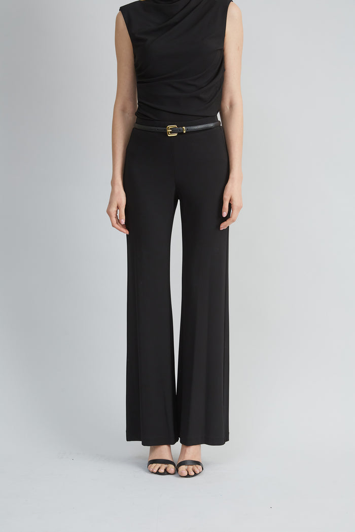 elie tahari Matte Jersey Wide Leg Pant BLACK