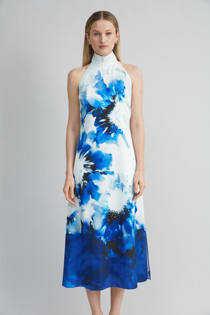 Elie Tahari Maxi Halter Dress MULTI