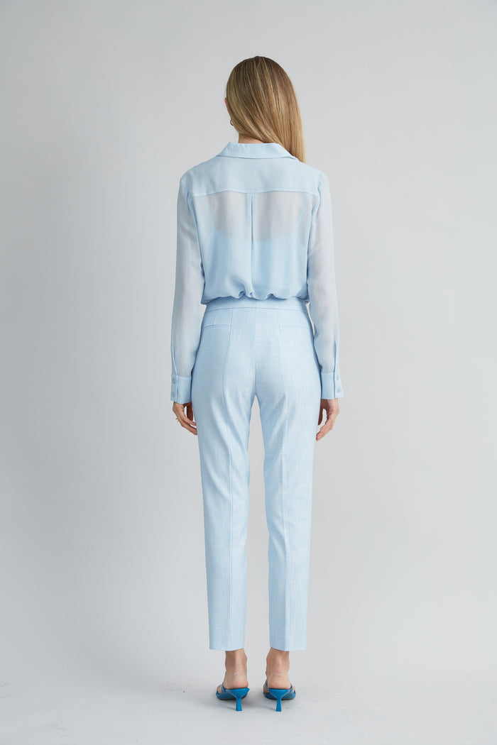 Elie Tahari Melange Slim Pant MIST BLUE