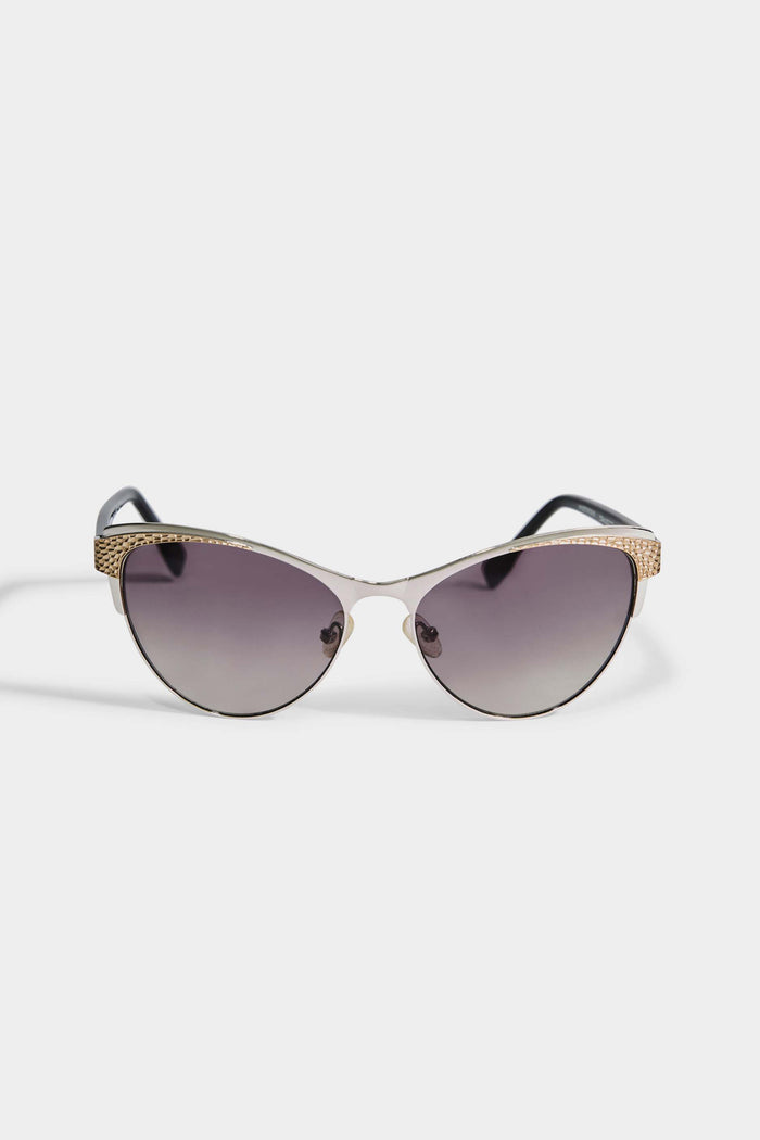elie tahari Metallic Cateye Sunglasses SILVER GOLD
