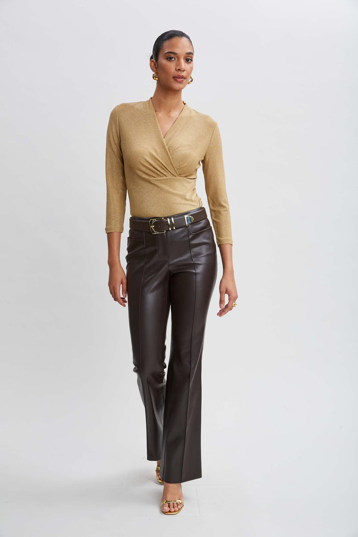 Elie Tahari Metallic Ruched Knit GOLD