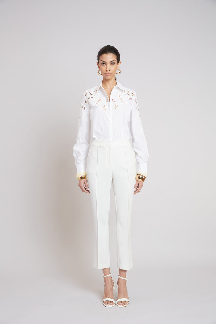 Elie Tahari Micro Flare Crepe Pant FOAM