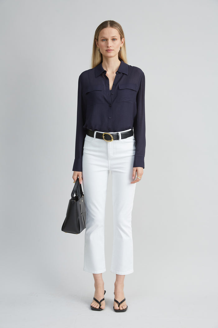 Elie Tahari Micro Flare Jean WHITE