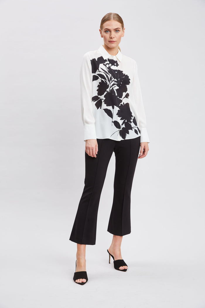 Elie Tahari Midnight Garden Shirt IVORY-BLACK