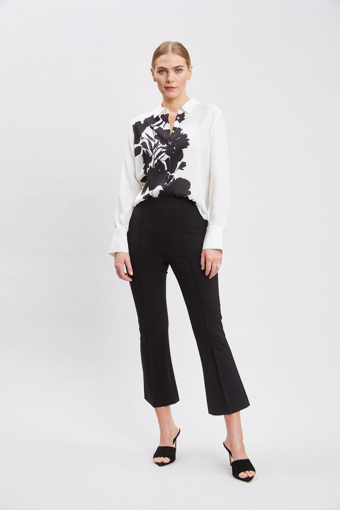 Elie Tahari Midnight Garden Shirt IVORY-BLACK