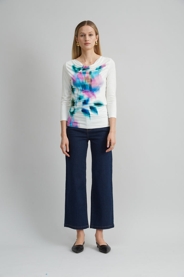 Elie Tahari Milano Draped Knit IVORY MULTI