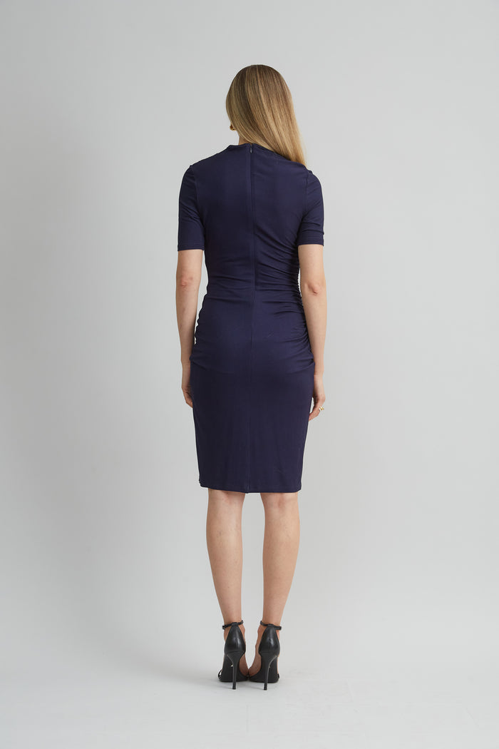 Elie Tahari Milano Jersey Dress NAVY MULTI