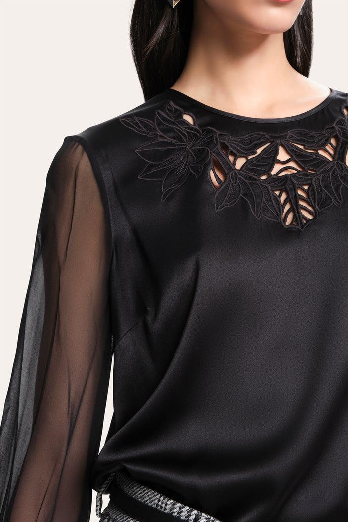 Elie Tahari Olivia Silk Blouse BLACK
