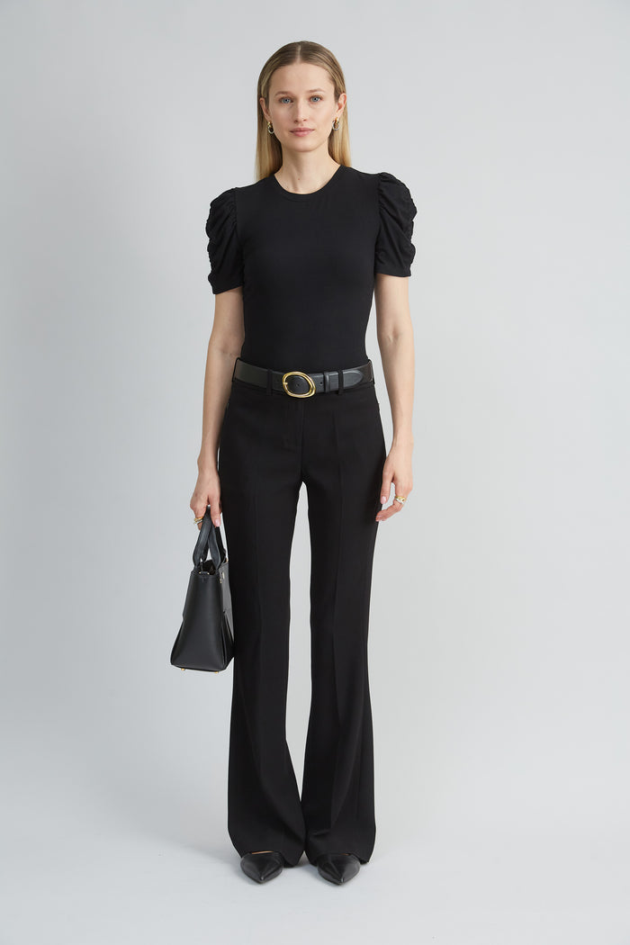Elie Tahari Puff Sleeve Rib Knit STARGAZER
