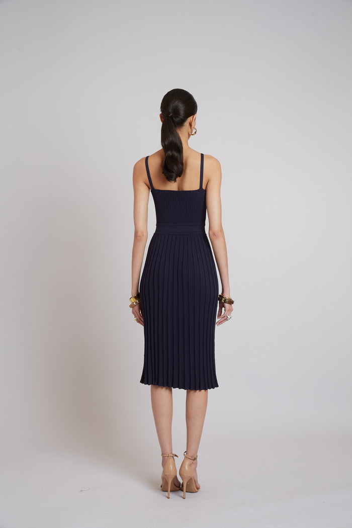 Elie Tahari Rib Knit Dress INDIGO