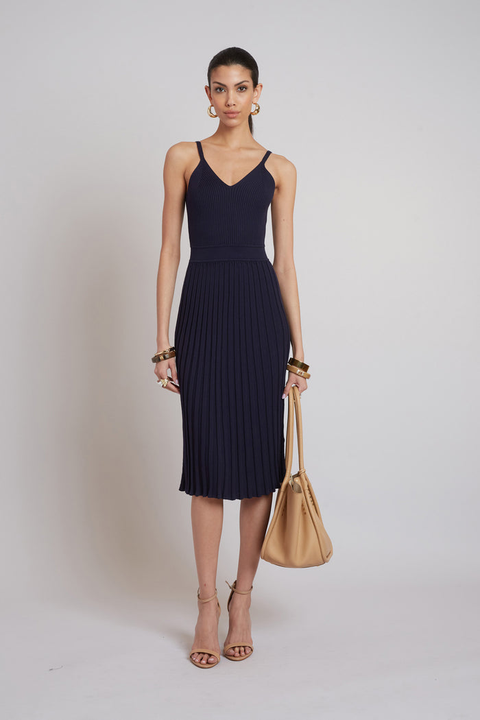 elie tahari Rib Knit Dress INDIGO