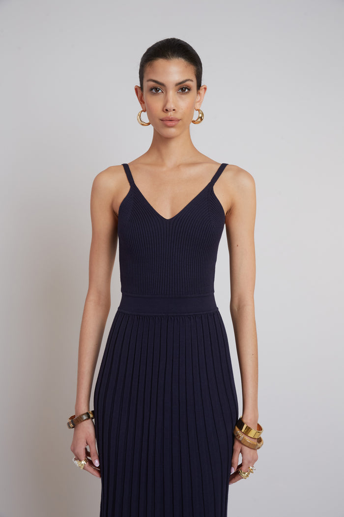 Elie Tahari Rib Knit Dress INDIGO