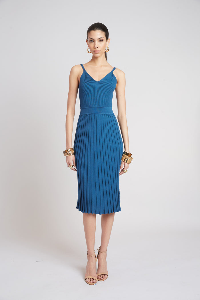 elie tahari Rib Knit Dress OCEAN
