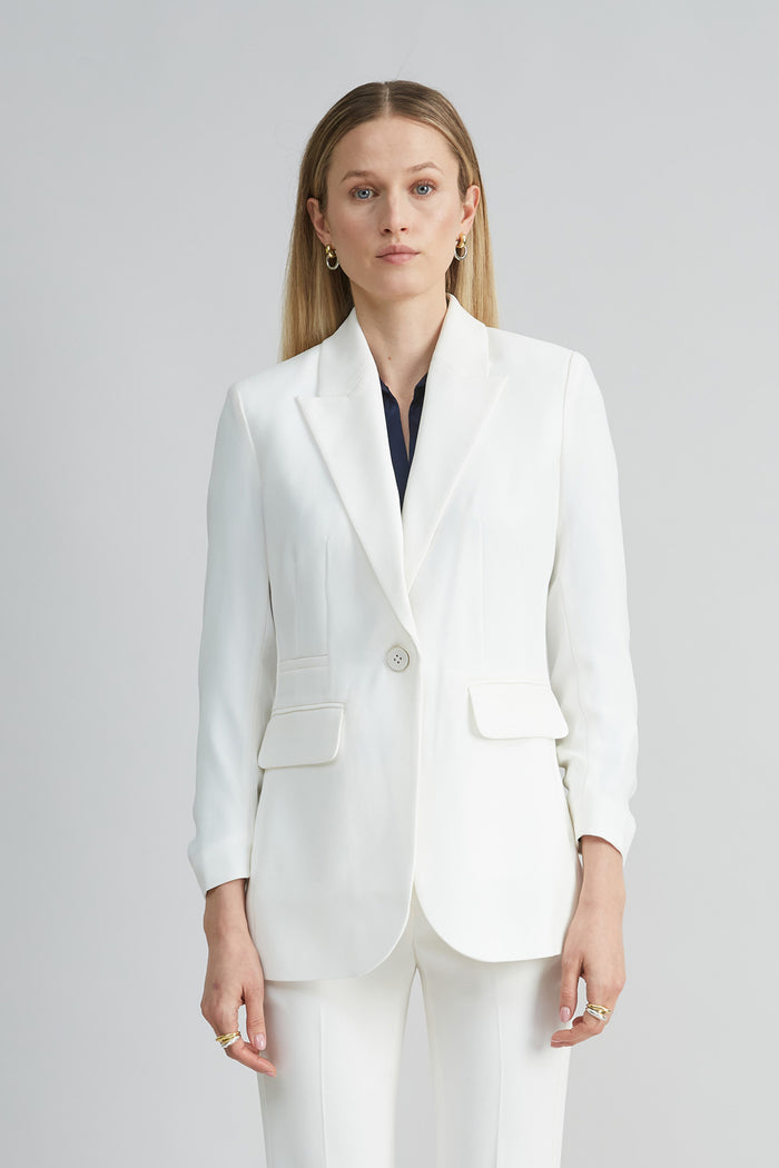 elie tahari Ruched Sleeve Blazer FOAM