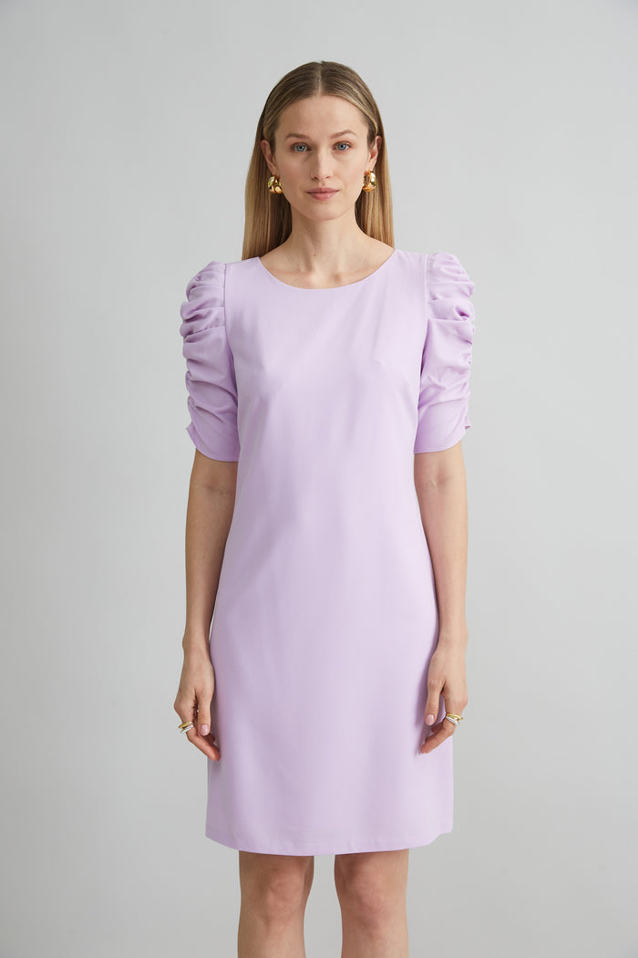 Elie Tahari Ruched Sleeve Shift Dress THISTLE