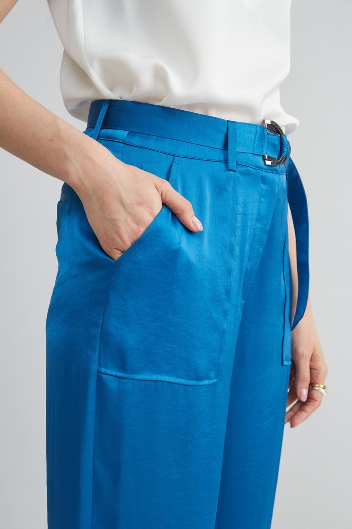 Elie Tahari Satin Belted Cargo Pant OCEAN