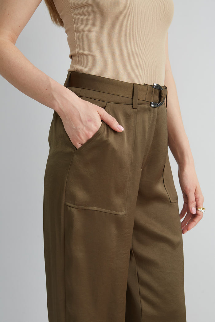 Elie Tahari Satin Belted Cargo Pant SAVOY