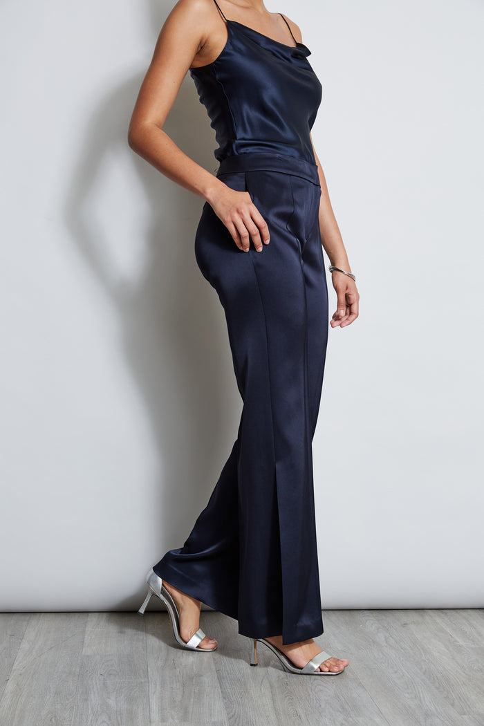 Elie Tahari Satin Side Slit Pant STARGAZER