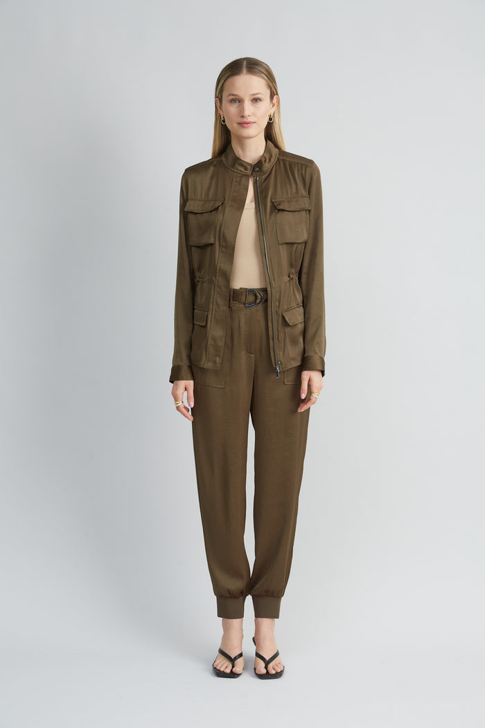 Elie Tahari Satin Utility Jacket SAVOY