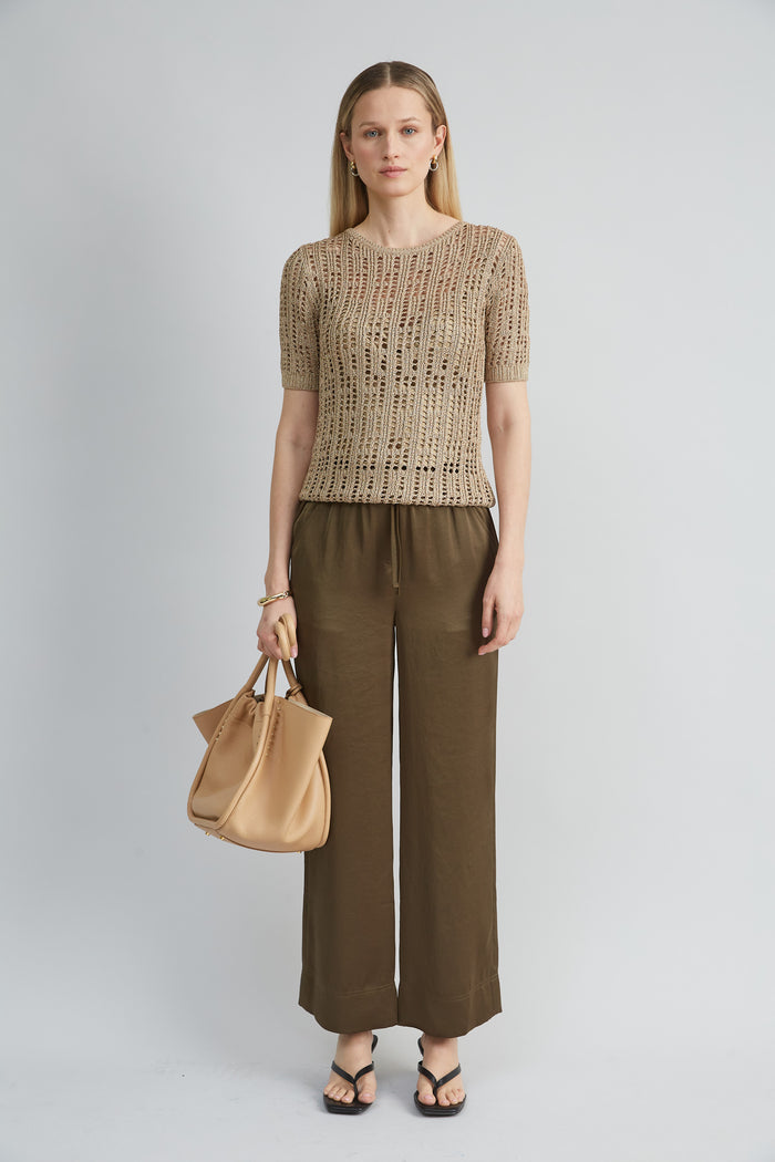 Elie Tahari Satin Wide Leg Pant SAVOY