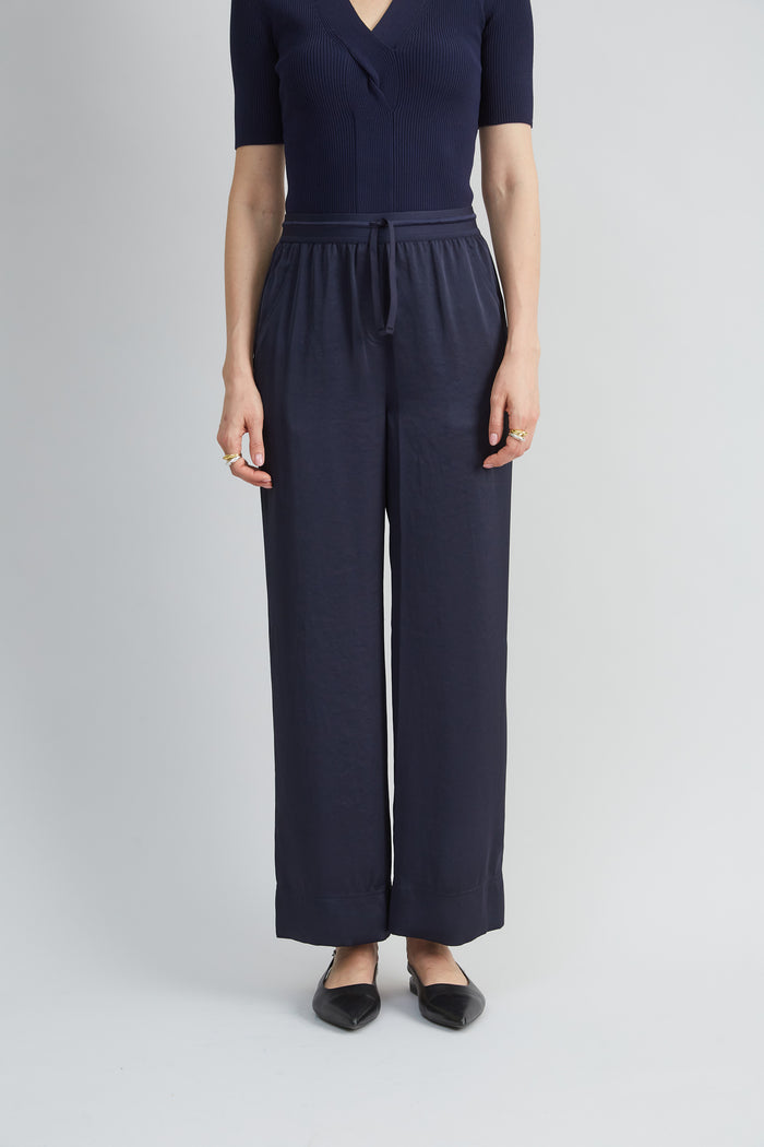 elie tahari Satin Wide Leg Pant STARGAZER