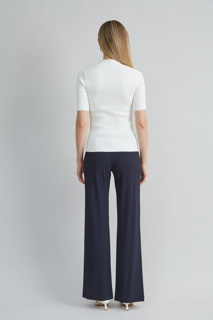 Elie Tahari Short Sleeve Cable Twist Sweater PEARL