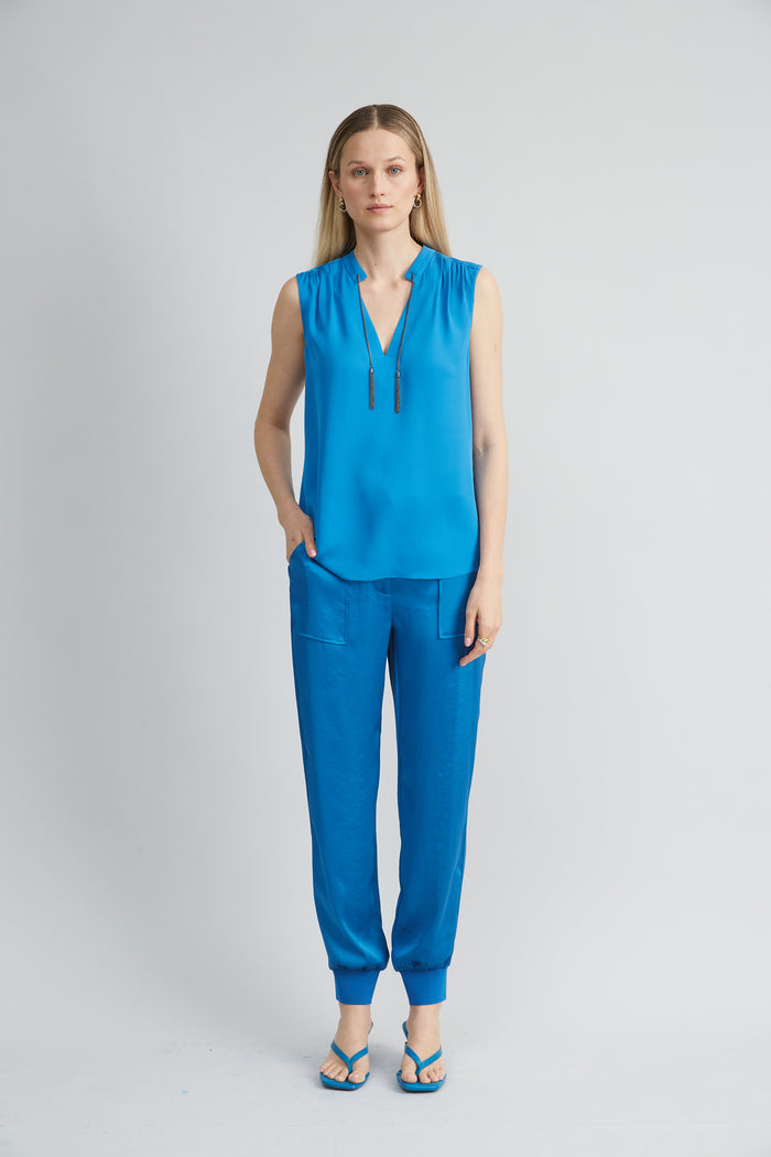 Elie Tahari Silk Chain Shirt OCEAN