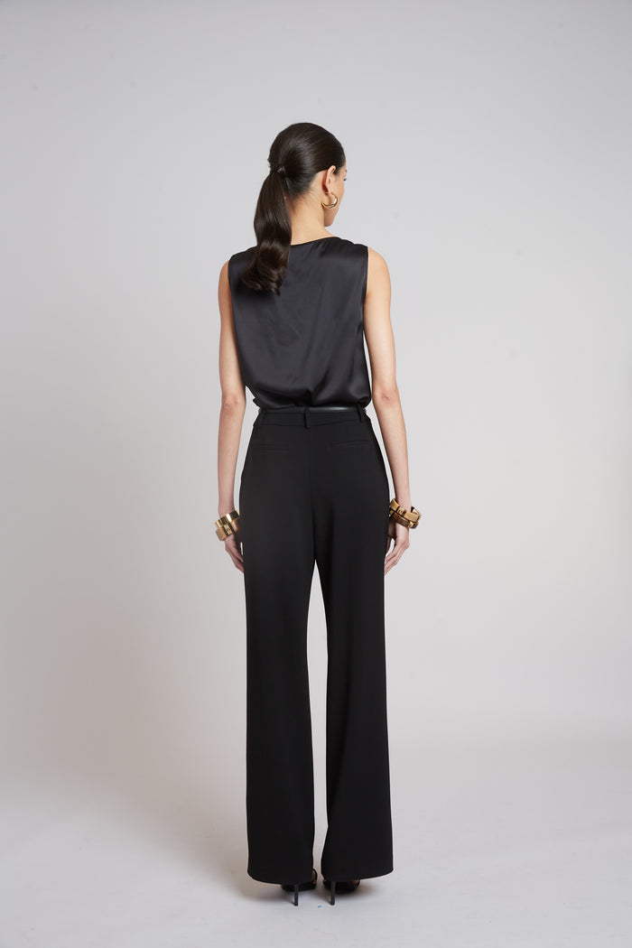 Elie Tahari Silk Cowl Neck Top BLACK