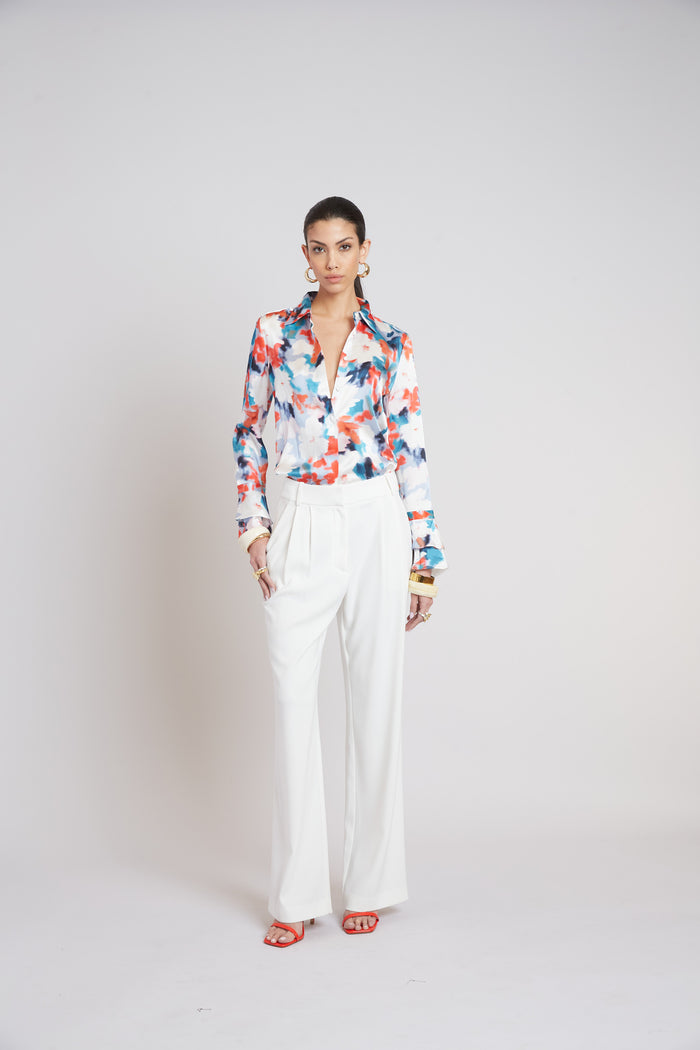 Elie Tahari Silk Monet Garden Shirt MULTI