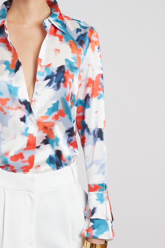 Elie Tahari Silk Monet Garden Shirt MULTI