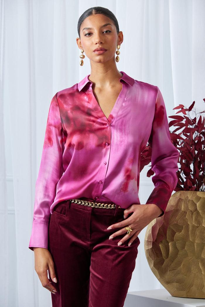 Elie Tahari Silk Venetian Glass Shirt MULTI