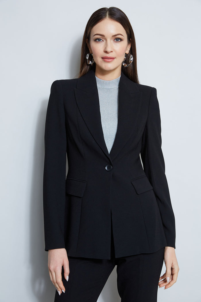 elie tahari Single Button Blazer BLACK