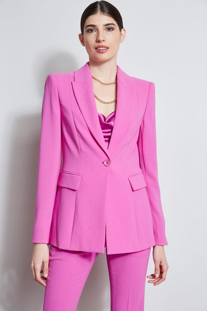 elie tahari Single Button Blazer PEONY