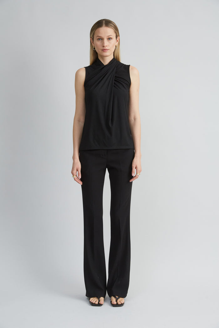 Elie Tahari Sleeveless Twist Neck Knit BLACK
