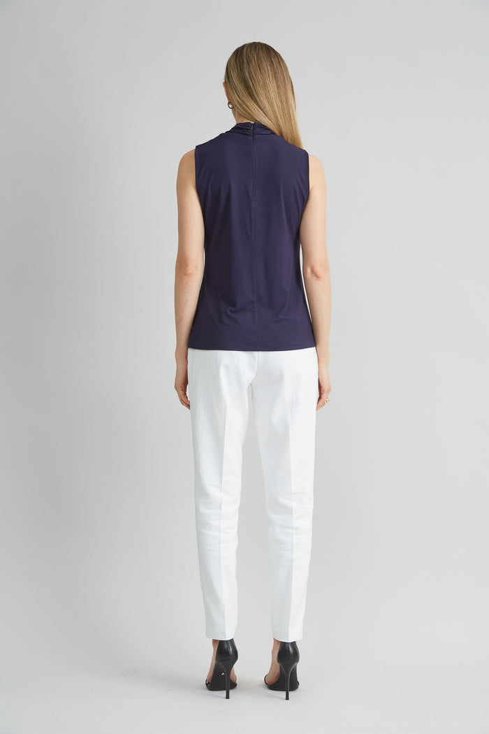Elie Tahari Sleeveless Twist Neck Knit STARGAZER