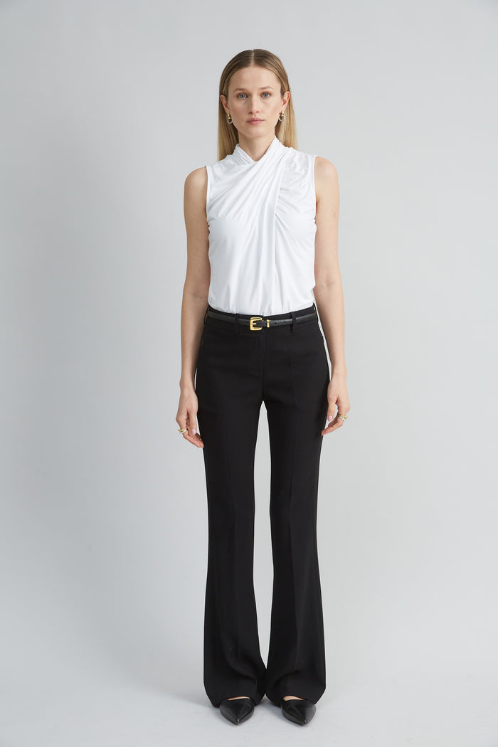 Elie Tahari Sleeveless Twist Neck Knit WHITE