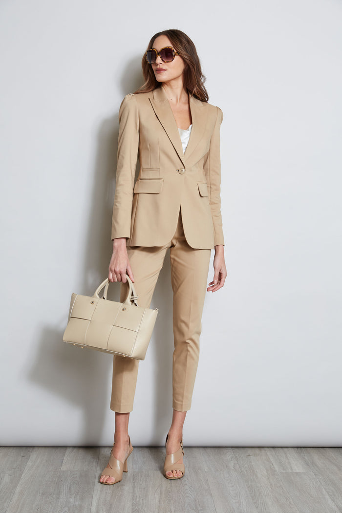 Elie Tahari Slim Cotton Pocket Pant SANDCASTLE