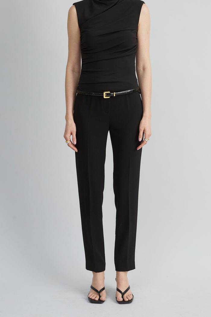 elie tahari Slim Crepe Inseam Pant BLACK