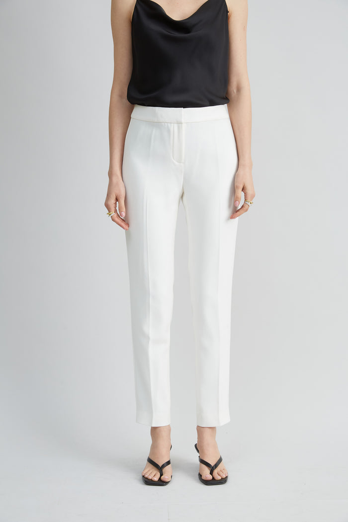 elie tahari Slim Crepe Inseam Pant FOAM