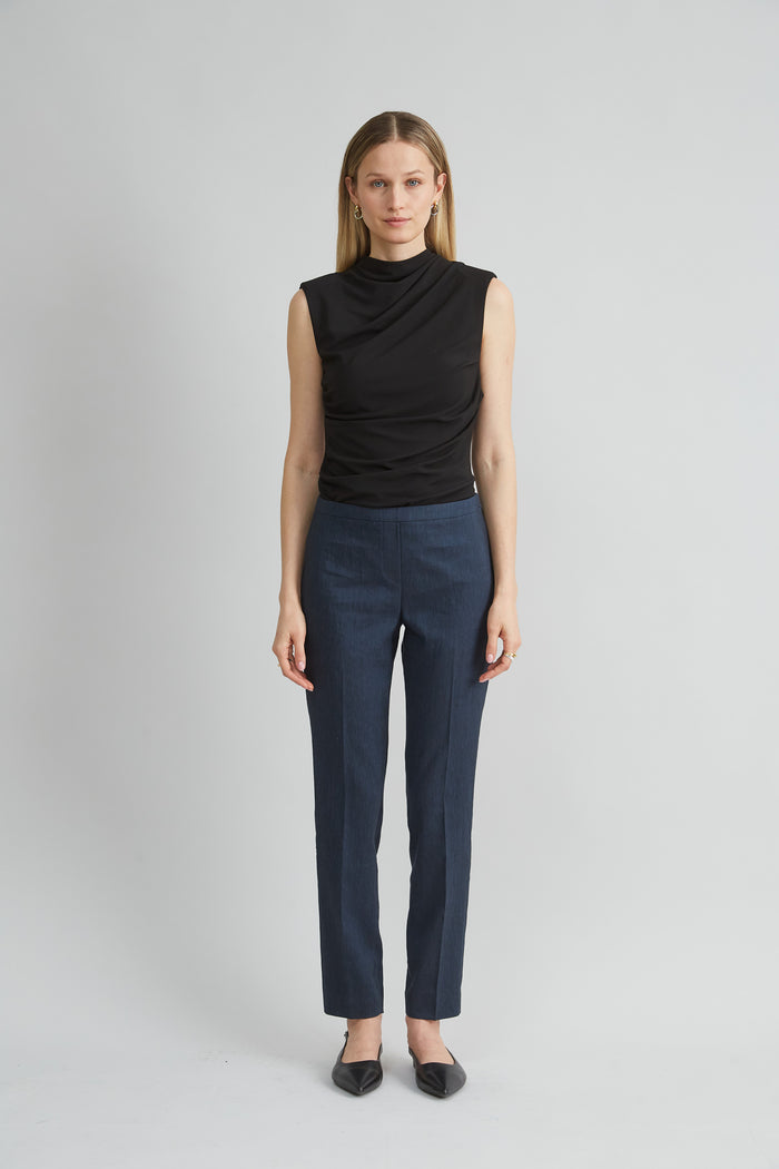 Elie Tahari Slim Linen Pant STARGAZER