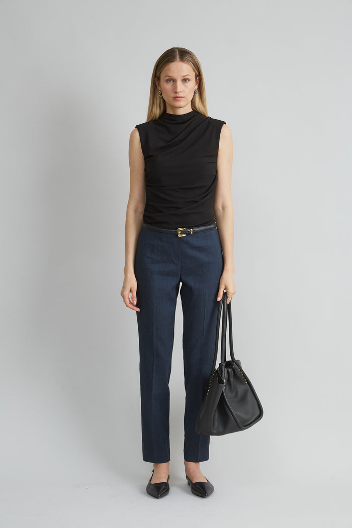 Elie Tahari Slim Linen Pant STARGAZER