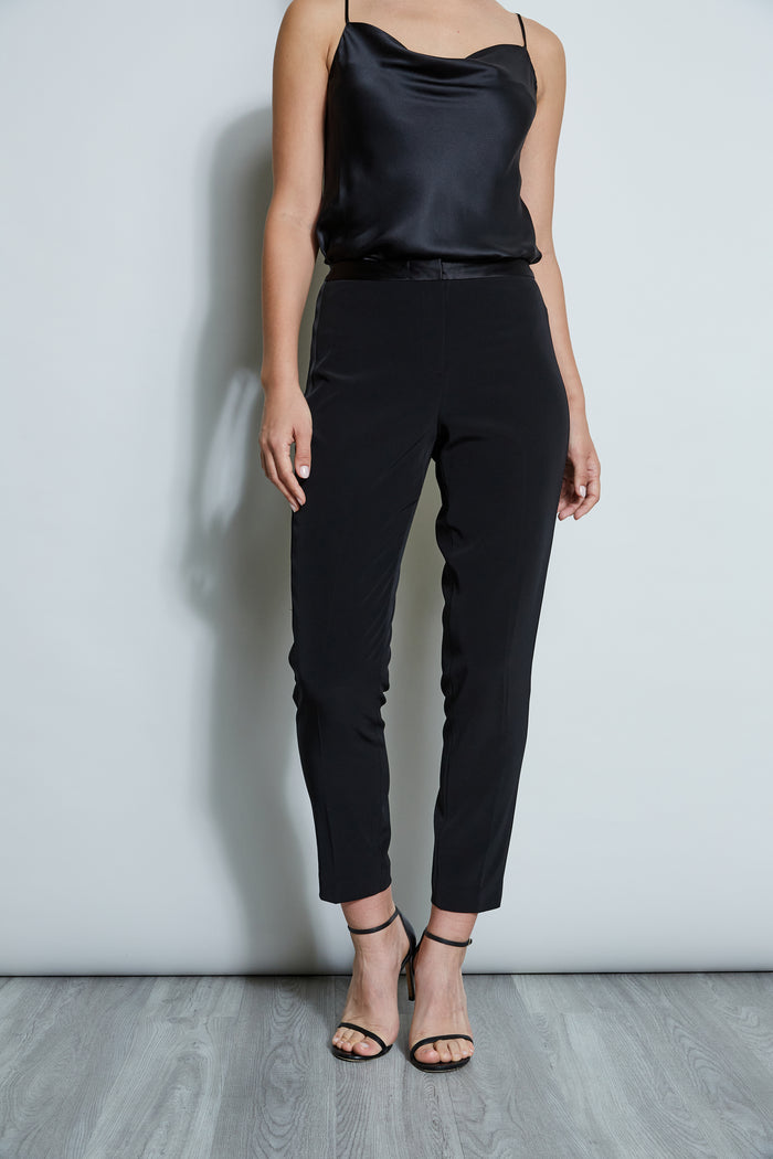 elie tahari Slim Tuxedo Pant BLACK