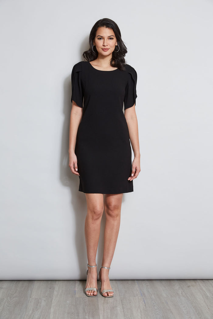 elie tahari Slit Sleeve Dress BLACK