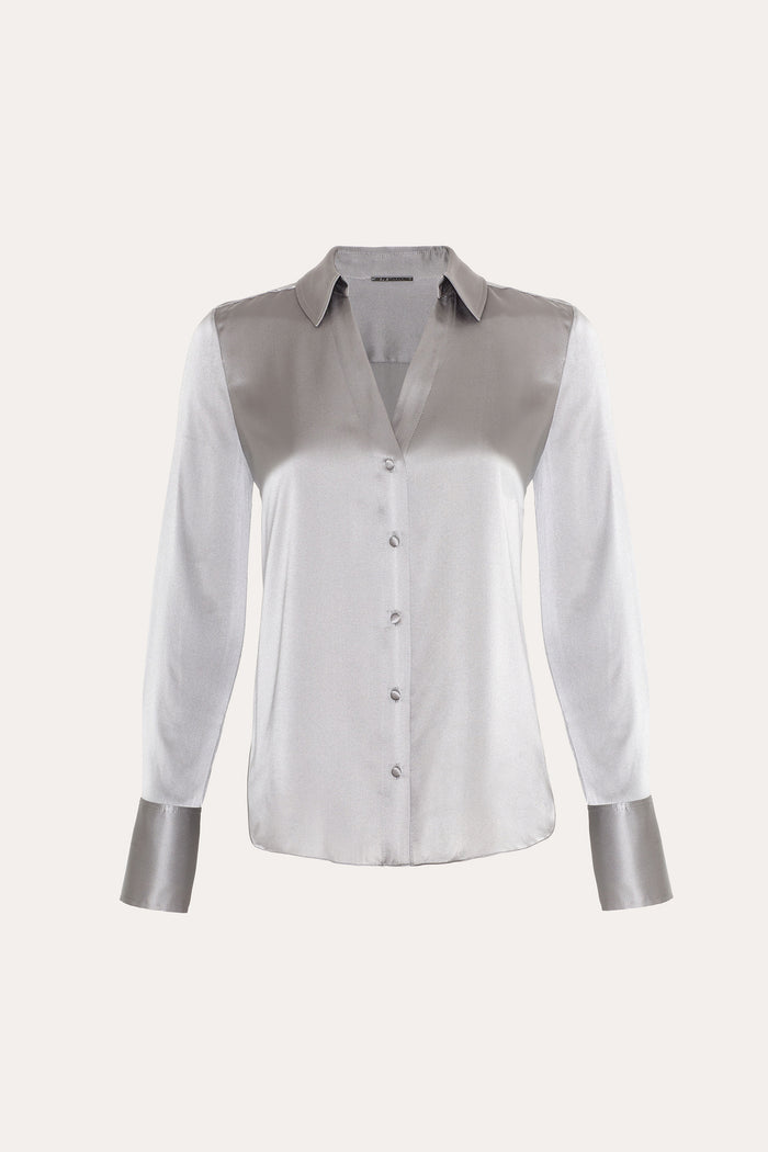 elie tahari Sophia Silk Shirt COMET