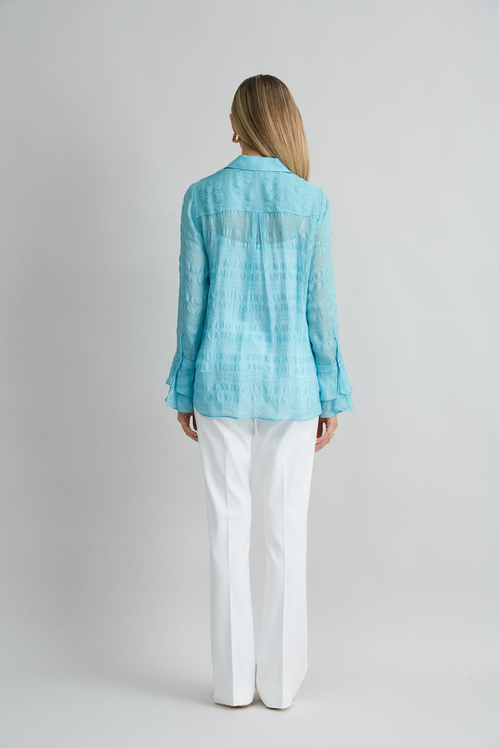 Elie Tahari Stretch Cotton Fit & Flare Pant WHITE