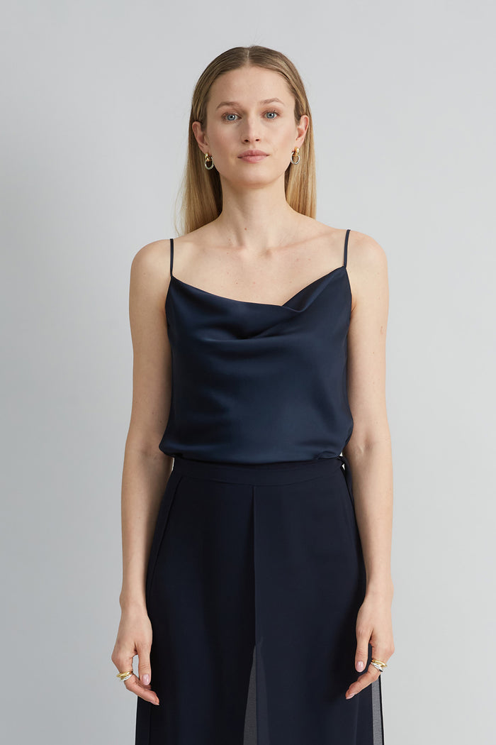 elie tahari Stretch Silk Satin Cami STARGAZER