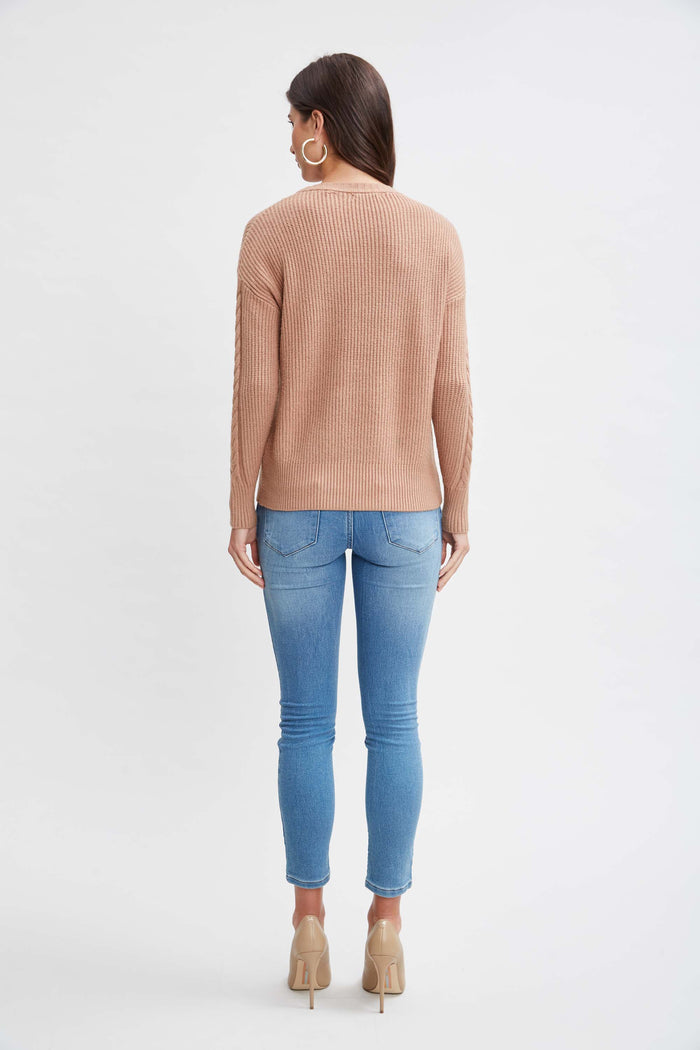 Elie Tahari T-Tahari Cable Knit Sweater HAZELWOOD