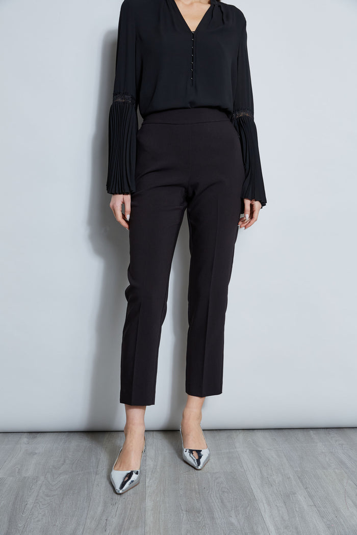 elie tahari T-Tahari Slim Pull on Pant BLACK