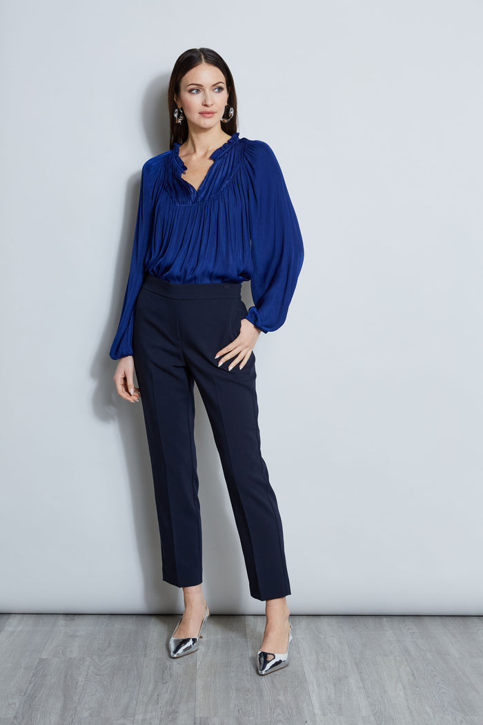 Elie Tahari T-Tahari Slim Pull On Pant NAVY